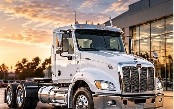 White day cab tractor